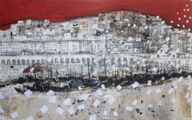 Peinture intitulée "les Pas des Marcheu…" par Habib Hasnaoui, Œuvre d'art originale, Acrylique