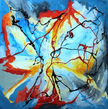 绘画 标题为“1228 Solidarité” 由Jean-Luc Lopez, 原创艺术品, 丙烯 安装在木质担架架上