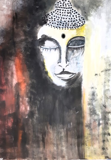 Peinture intitulée "Le Boudha porte bon…" par Nicole De Pauw, Œuvre d'art originale, Acrylique