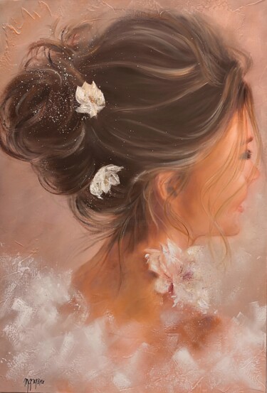 Romantique Painting titled "Romantique" by Martine Gregoire, Original Artwork, Oil