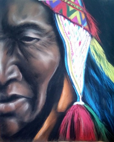 Peinture intitulée "perou" par Cathy, Œuvre d'art originale, Pastel