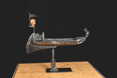 Sculpture titled "PASSAGE DE L'AQUATOR" by Pierre Sidoine, Original Artwork, Metals
