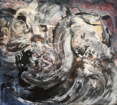 Painting titled "Dragon on Red, Hist…" by Dmitri Matkovsky, Original Artwork, Acrylic