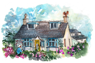 绘画 标题为“Cottage On Anglesey” 由Miki De Goodaboom, 原创艺术品, 水彩