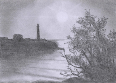 Drawing titled "Le Phare#artistsupp…" by Claude Blaesius, Original Artwork, Pencil