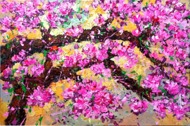Ζωγραφική με τίτλο "cherry blossom" από Anh  Tuan Le, Αυθεντικά έργα τέχνης, Ακρυλικό
