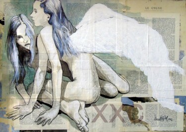 ailles Peinture intitulée "ailles" par Vincent Tessier Xxc, Œuvre d'art originale, Encre