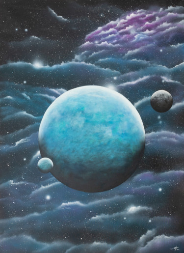 Peinture intitulée "La planète océan" par Pascal Genevois, Œuvre d'art originale, Acrylique Monté sur Châssis en bois