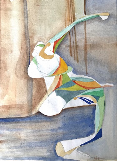 Disegno intitolato "“ Anthropos-01”" da Pio30, Opera d'arte originale, Acquarello