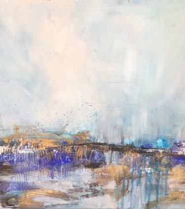 Peinture intitulée "Blue flow" par Isabelle Nativelle, Œuvre d'art originale, Acrylique