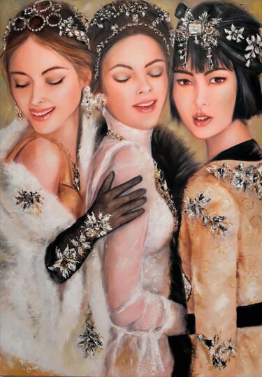 绘画 标题为“Élégantes en soirée” 由Martine Gregoire, 原创艺术品, 油