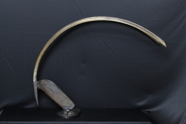 Sculpture intitulée "Cornes d'or" par Claude Germain, Œuvre d'art originale, Métaux