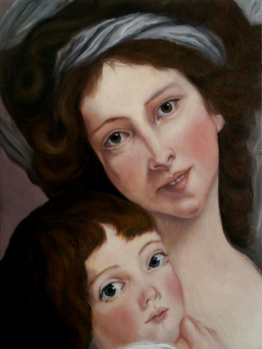 Peinture intitulée "Copie autoportrait&…" par Elodie Bedon, Œuvre d'art originale, Huile