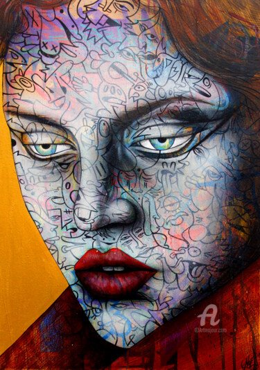 Peinture intitulée "Blue thoughts" par Art De Noé, Œuvre d'art originale, Acrylique