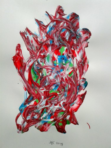 Schilderij getiteld "Geen" door Marianne Huizinga, Origineel Kunstwerk, Gouache