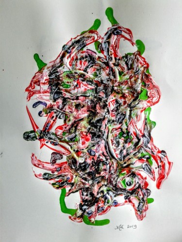 Schilderij getiteld "Geen" door Marianne Huizinga, Origineel Kunstwerk, Gouache