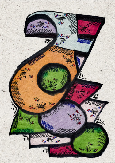 Peinture intitulée "Taranis" par Nicolas Bernié, Œuvre d'art originale, Marqueur