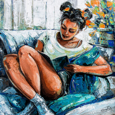 绘画 标题为“The Story of Love” 由Artist Gurdish Pannu Punjabi Painting Gallery, 原创艺术品, 丙烯