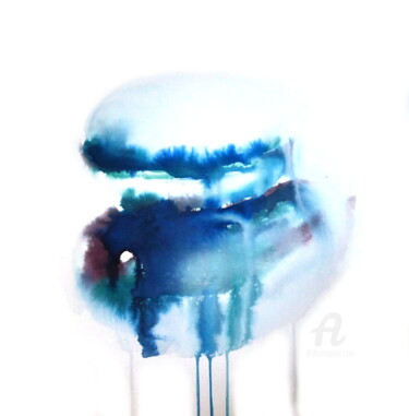 Pintura titulada "Effusion Marine Ble…" por Constance Robine, Obra de arte original, Tinta