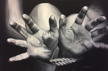 Peinture intitulée "Mains ligotées N°21" par Philippe Metayer, Œuvre d'art originale, Acrylique