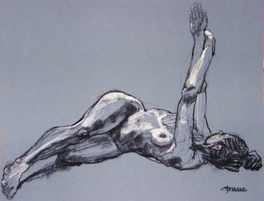 Dessin intitulée "fusain et craie 201…" par Christian Rolland, Œuvre d'art originale, Fusain