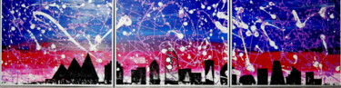 Cityscape (framed triptych) 绘画 标题为“Cityscape (framed t…” 由Cb., 原创艺术品, 丙烯