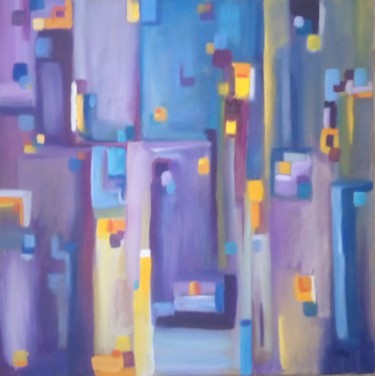 Peinture intitulée "nuance de bleu" par Marlène Martinez, Œuvre d'art originale, Huile