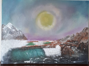 Peinture intitulée "Mer calme" par Nanou, Œuvre d'art originale, Acrylique
