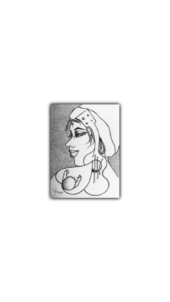 제목이 "A Mulher e o seu Fa…"인 그림 Helena Nogueira로, 원작, 실버 포인트