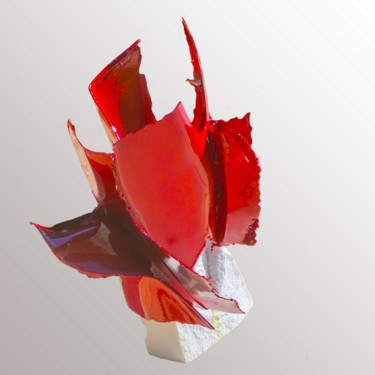 Sculpture titled "La glace et le feu" by Gérard Esquerre, Original Artwork, Metals