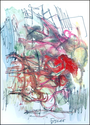 제목이 "Букет  Bouquet 437"인 그림 Дима Dima Вильмс Wilms (Рок-Живописец Rock-Painter)로, 원작, 구아슈