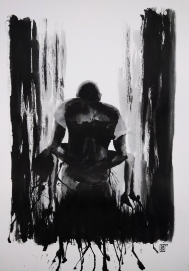 图画 标题为“Hécatombe : L238” 由Laou, 原创艺术品, 墨