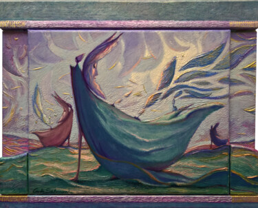 Pittura intitolato "- THE ANGELS OF THE…" da Carlo Salomoni, Opera d'arte originale, Acrilico Montato su Pannello di legno