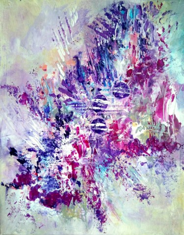 Peinture intitulée "Commencement" par Cathya, Œuvre d'art originale, Acrylique Monté sur Châssis en bois