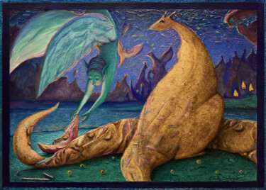 Pittura intitolato "THE ANGEL OF THE TI…" da Carlo Salomoni, Opera d'arte originale, Acrilico Montato su Pannello di legno
