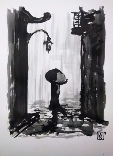 图画 标题为“Rain : L242” 由Laou, 原创艺术品, 墨