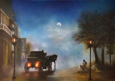 Zaczarowana dorozka Peinture intitulée "Zaczarowana dorozka" par Grazyna Jezak, Œuvre d'art originale, Huile