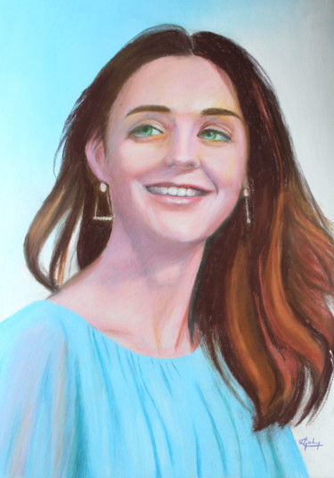 Laureline Peinture intitulée "Laureline" par Adyne Gohy, Œuvre d'art originale, Pastel Monté sur Châssis en bois
