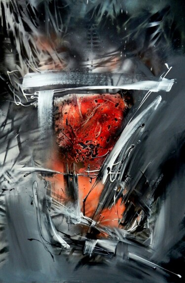 Schilderij getiteld "portail" door Guillaume Vincent, Origineel Kunstwerk, Acryl Gemonteerd op Houten paneel