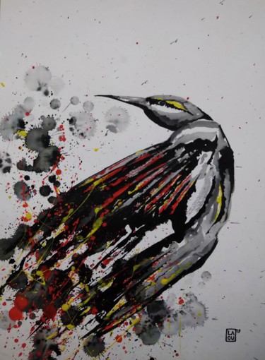 Tekening getiteld "Martin pêcheur : L2…" door Laou, Origineel Kunstwerk, Inkt