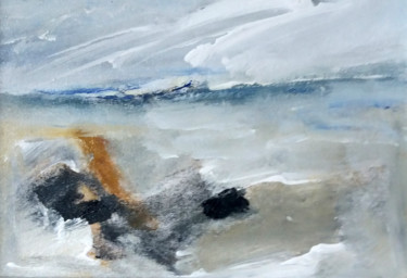 Peinture intitulée ""Contrée d'aucun Ho…" par Denis Bi Assira, Œuvre d'art originale, Huile Monté sur Carton