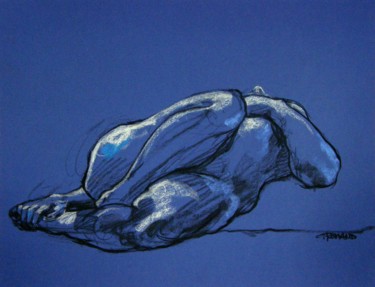Dessin intitulée "fusain et craie 201…" par Christian Rolland, Œuvre d'art originale, Fusain