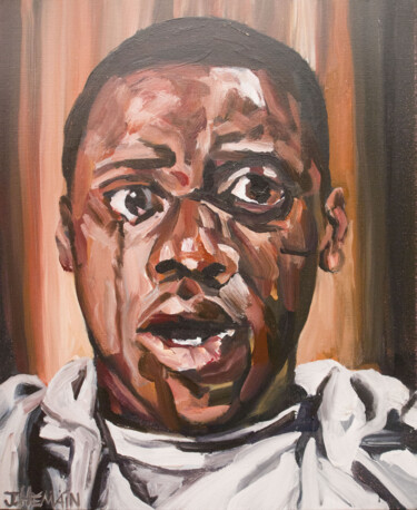 The british actor Daniel Kaluuya. 绘画 标题为“The british actor D…” 由Romain Héjé, 原创艺术品, 丙烯
