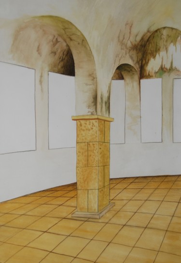 Pintura intitulada "CISTERNA" por Cassiano Lima, Obras de arte originais, Aquarela