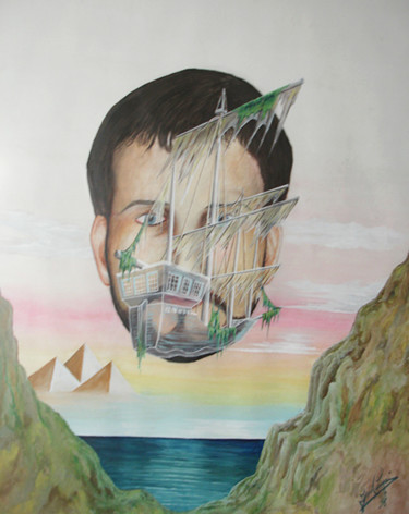 Pintura intitulada "ENIGMA" por Cassiano Lima, Obras de arte originais, Aquarela Montado em Cartão