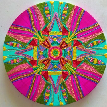 Painting titled "Mandala of happiness" by Elena Moshchenko, Original Artwork, Acrylic