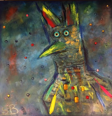 Peinture intitulée "Poule de luxe" par Stephanie Bernard, Œuvre d'art originale, Acrylique