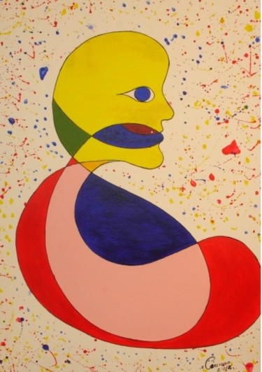 Pintura intitulada "EMBRIÃO" por Cassiano Lima, Obras de arte originais, Acrílico Montado em Cartão