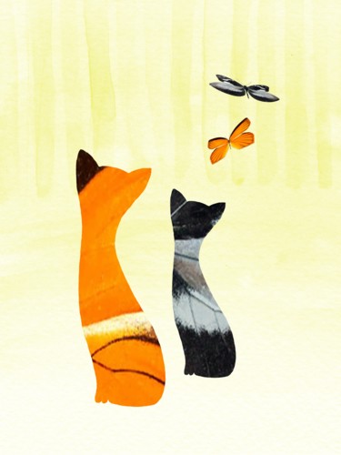 Digital Arts titled "Sunshine & Tado" by Roxana Ferllini, Original Artwork, Stencil