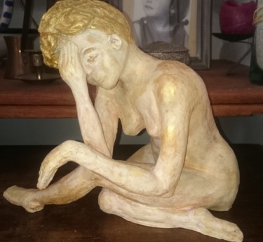 Sculpture intitulée "Noline pose nue (mo…" par Chrysanthou, Œuvre d'art originale, Argile